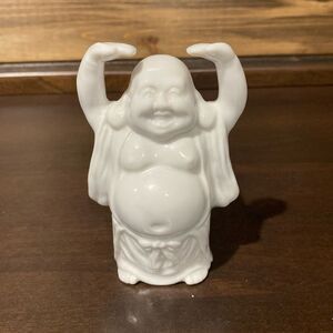 Vtg Japanese Benihana White Smiling Buddha Statue Figure